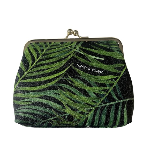 Dooney & Bourke Siesta Green Leaf Kisslock Coin Purse Green - Picture 2 of 6